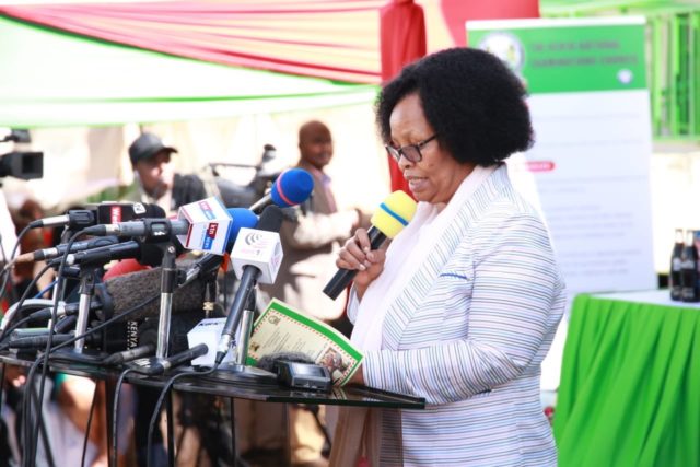 Knec Chief Executive Officer delivers her speech during the release of the 2019 KCSE results on December 18, 2019. Knec Chief Executive Officer delivers her speech during the release of the 2019 KCSE results on December 18, 2019.
