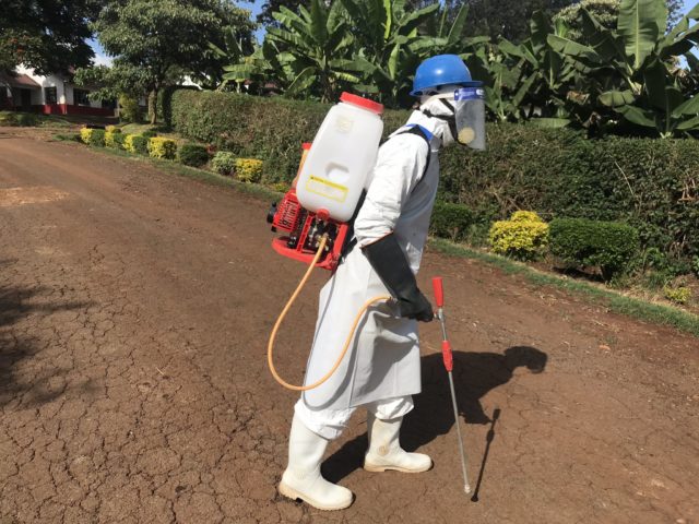 Officers from the Ministry of Health carrying out Fumigation and COVID-19 Mass Testing. Photo/ Courtesy. Officers from the Ministry of Health carrying out Fumigation and COVID-19 Mass Testing. Photo/ Courtesy.