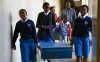 Back to school: Learners reporting back to school in this past photograph. Education ministry is set to give guidelines on schools reopening this coming week.